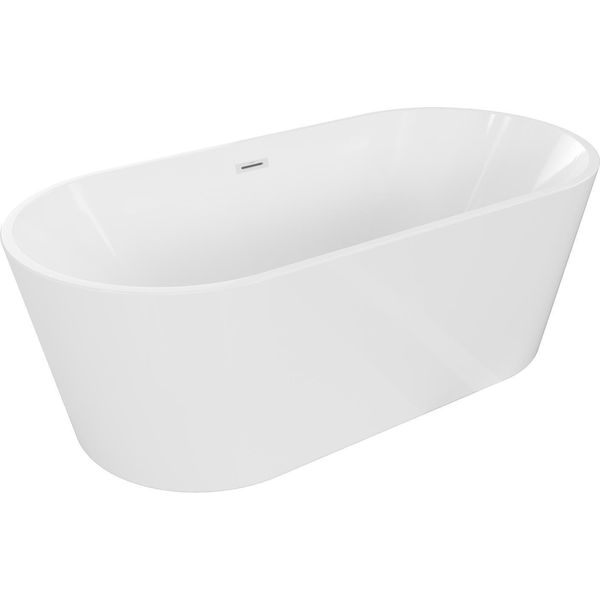 Mexen Luna Vasca Da Bagno Freestanding 150 X 75 Cm, Bianca, Troppopieno Bianco - 52031507500-20-image