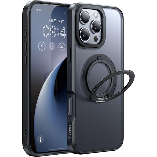 Mcdodo Mcdodo PC-4933 Magsafe Case For Iphone 16 Pro Max With Stand (Black)-image