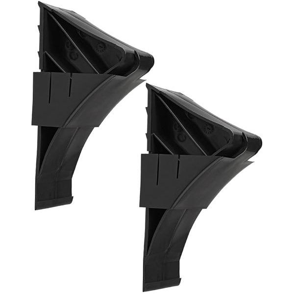 2X Cunei Per Ruote Cunei Per Ruote Per Rimorchio Auto Caravan Nero Con Supporto-image