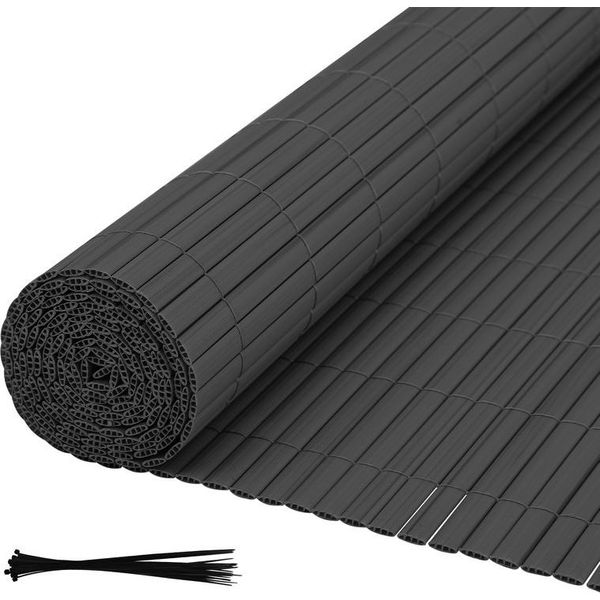 Clanmacy Pvc Privacy Schermo Stuoia Privacy Recinzione Balcone Frangivento Schermo Privacy Per Recinzione Grigio 140X800Cm-image