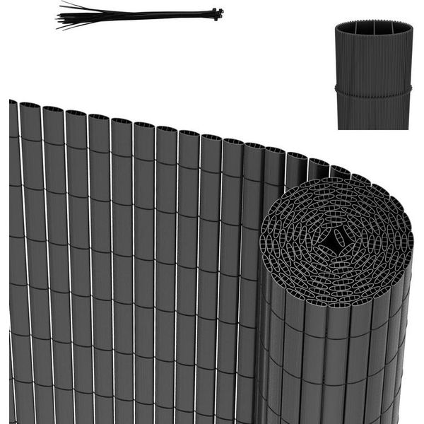 Clanmacy Pvc Privacy Schermo Stuoia Privacy Recinzione Balcone Frangivento Privacy Schermo Per Recinzione Grigio 140X300Cm-image