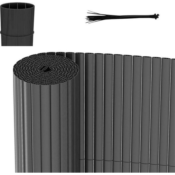 Aopunly Pvc Privacy Schermo Mat Privacy Recinzione Balcone Frangivento Privacy Schermo Per Recinzione Grigio 140X700Cm-image