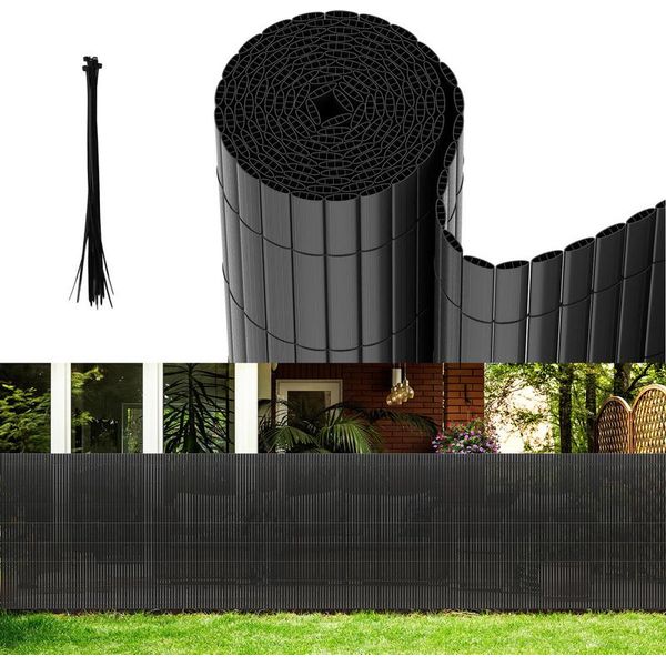 Jopassy Pvc Privacy Schermo Stuoia Privacy Recinzione Balcone Frangivento Privacy Schermo Per Recinzione Grigio 180X300Cm-image