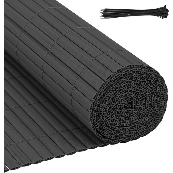 Aopunly Pvc Privacy Schermo Mat Privacy Recinzione Balcone Frangivento Privacy Schermo Per Recinzione Grigio 160X500Cm-image
