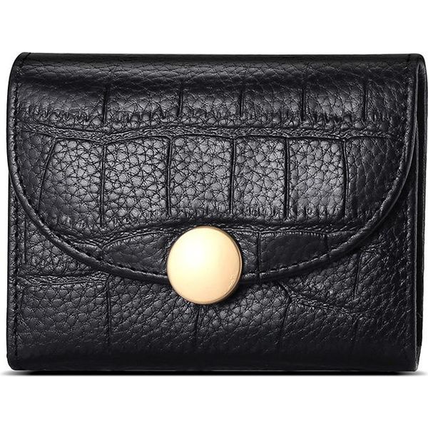 Inf Portafoglio Da Donna In Vera Pelle Con Protezione Rfid Nero-image