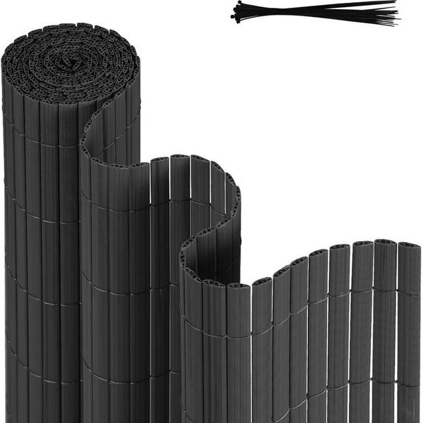 Hengda Pvc Privacy Screen Mat Privacy Fence Privacy Screen For Fence Balcony Grey 1 X 4M-image
