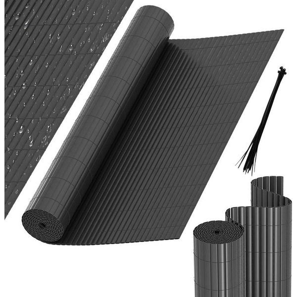 Hengda Pvc Privacy Schermo Mat Privacy Recinzione Balcone Frangivento Privacy Schermo Per Recinzione Grigio 120X800Cm-image