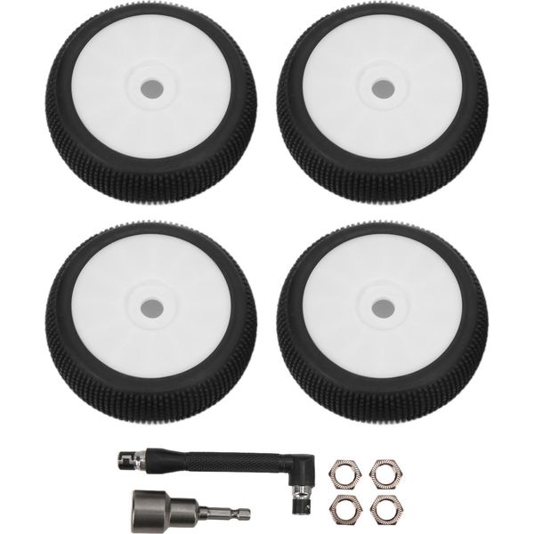 4PCS Rc Anteriore Posteriore Pneumatici E Ruote Con 17 Mm Esagono Per 1/8 Off Road Auto -Upgrade Parte Bianca-image