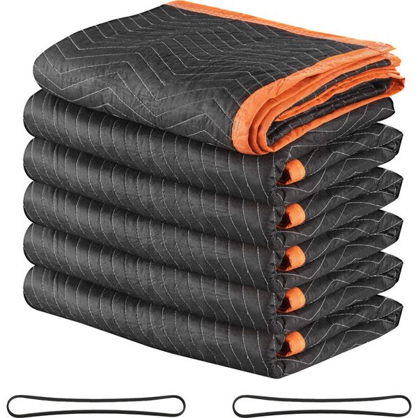 Succebuy Coperte Per Traslochi, 6 Pezzi, 2032 X 1829 Mm, Coperte Con Imbottitura In Cotone, Coperte Per Mobili E Magazzini, Coperte Da Imballaggio Imbottite In Tessuto Non Tessuto Per L'imballaggio, La Spedizione E La Protezione Di Mobili-image