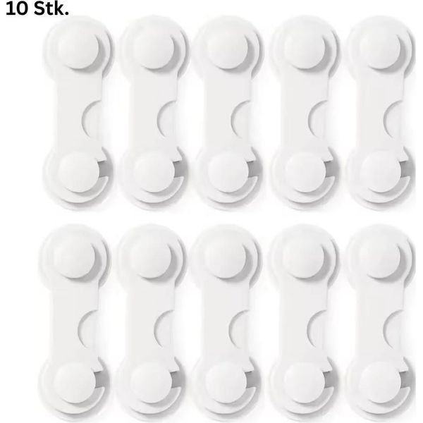 Set Di 10 Serrature Per Armadietti Di Sicurezza Per Bambini, Serratura Di Sicurezza Per Cassetti, Frigoriferi, Finestre, Toilette E Porte Di Armadietti-image