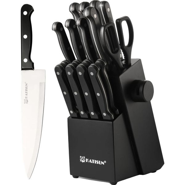 Set Di Coltelli Professionali Da Chef, Materiale Acciaio Al Carbonio, Lunghezza Lama 19,3 Cm, Lunghezza Manico 13,2 Cm, 19 Pezzi, Lama Precisa-image