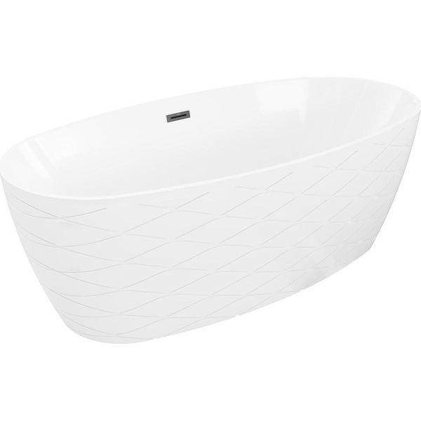 Mexen Olea Vasca Da Bagno Freestanding Modello 170 X 80 Cm, Bianca, Troppopieno Nero - 52821708000-70-image