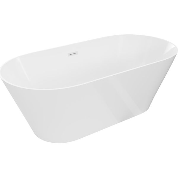 Mexen Luna Slim Vasca Da Bagno Indipendente 170 X 75 Cm, Bianca, Troppopieno Bianco - 52041707500-20-image