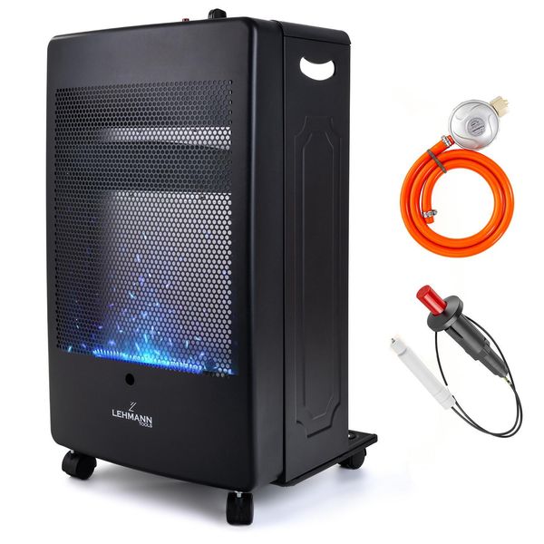 Lehmann Stufa A Gas 3,8Kw Per Ambienti Fino A 80 M², 2 Livelli Di Riscaldamento, Fiamma Blu, Gpl/Propano/Butano-image