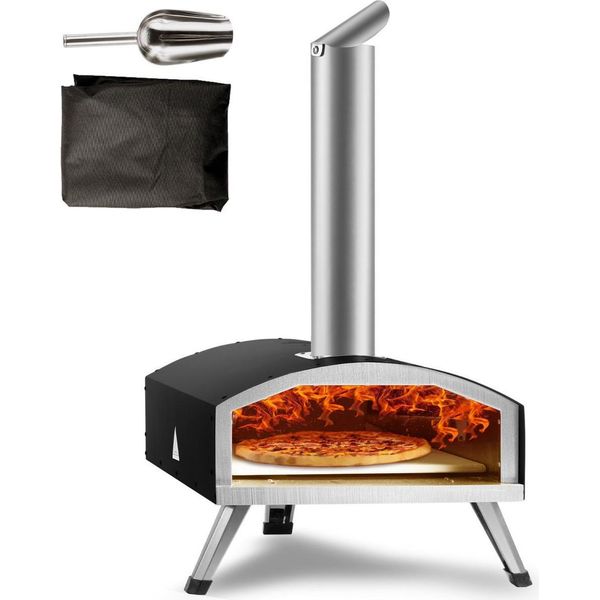 Forno Per Pizza Da Esterno – A Legna – Pietra Refrattaria – Fino A 300 °C – Paletta Per Pizza Inclusa-image