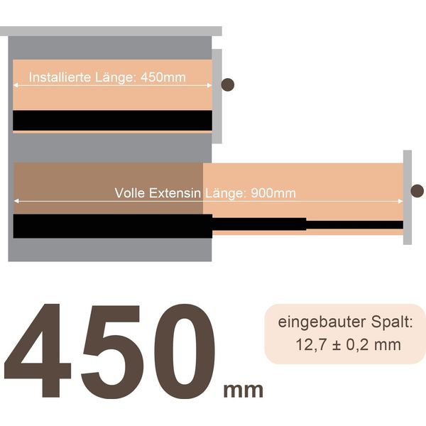 Guide Per Cassetti Vingo 6X A Estrazione Totale 450 Mm Portata Delle Guide A Sfere 35 Kg-image