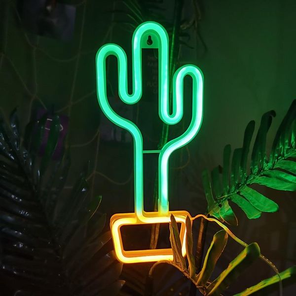 Forever Light Neon Led Cactus Arancione/Verde Bat + Usb FLNEO2-image
