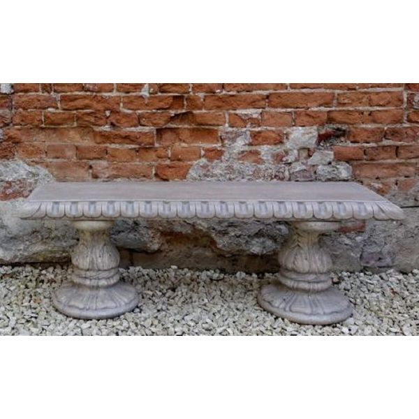 Casa Padrino Panca Da Giardino Liberty Grigio 140 X 38 X H. 48 Cm - Panca Da Giardino E Patio Con Belle Decorazioni - Mobili Da Giardino E Patio Liberty-image