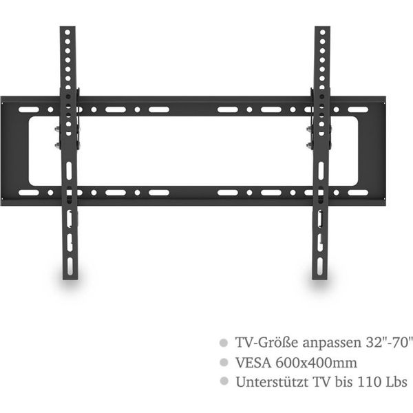 Fch Supporto A Parete Per Tv Da 32-86 Pollici Supporto A Parete Lcd Led Vesa 600X400 Inclinabile Piatto Portata 50 Kg-image