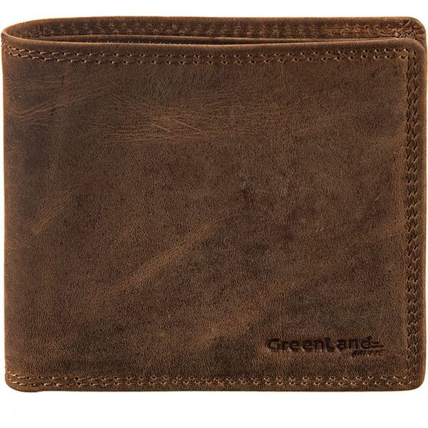 Greenland Nature Pelle Portafoglio Montenegro Wallet Rfid Brown Marrone-image