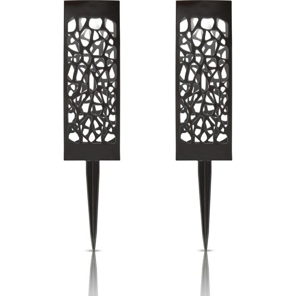 Lampada A Led Solare A Innesto Per Esterni (Confezione Da 2), Resistente Alle Intemperie IP44, Luce Da Giardino Da 28,5 Cm Con Picchetto A Terra, Illuminazione Per Patio-image