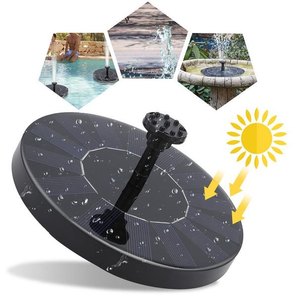 Fiqops Solarpump Pompa Solare Per Fontana Solare Da Esterno, Fontana D'acqua Solare Per Vasca Per Uccelli Con 6 Stili D'acqua, Galleggiante Autoportante Per Vasca Per Uccelli, Giardino, Terrazzo-image