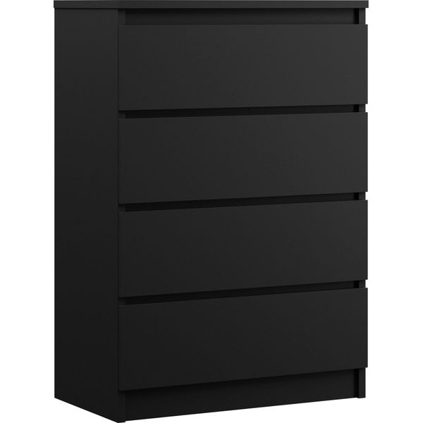 Cassettiera Con 4 Cassetti, Nero Opaco, 101 X 70 X 39 Cm-image