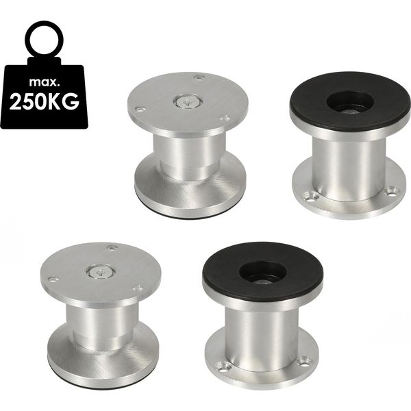 Fiqops 4X Piedini Per Mobili Piedini Per Divani Piedini Per Zoccoli Regolabili Piedini Scorrevoli Piedini Per Tavoli Piedini Per Tavoli Alluminio 120 Mm-image