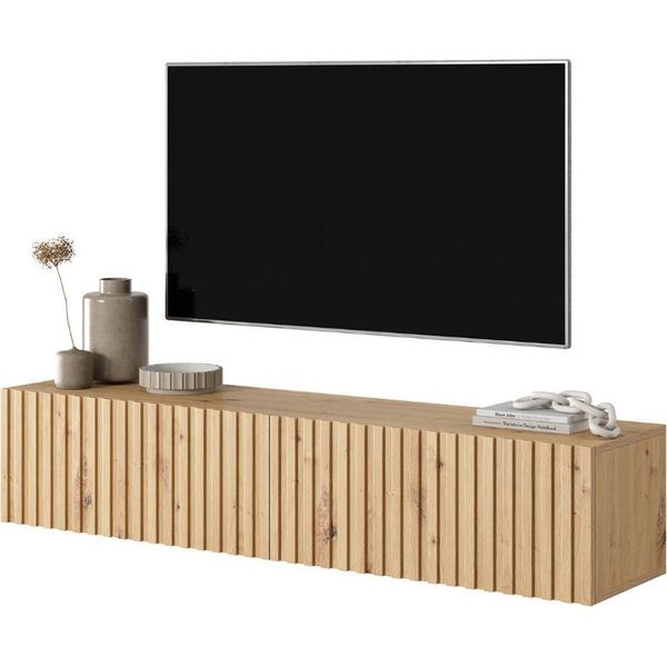 Lavagna Tv Selsey Telire Wotan Rovere A Doghe 140 Cm Di Larghezza-image