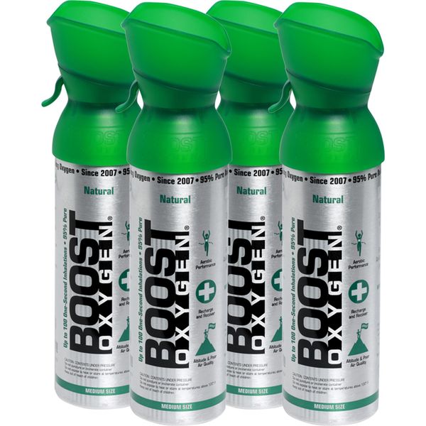 Boost Oxygen Ossigeno Puro In Bombola - 20 Litri Di Ossigeno Naturale, Puro Al 95%, In Quattro Bombole Di Ossigeno Da 5 Litri Trasportabili Per Oltre 4 Ore-image