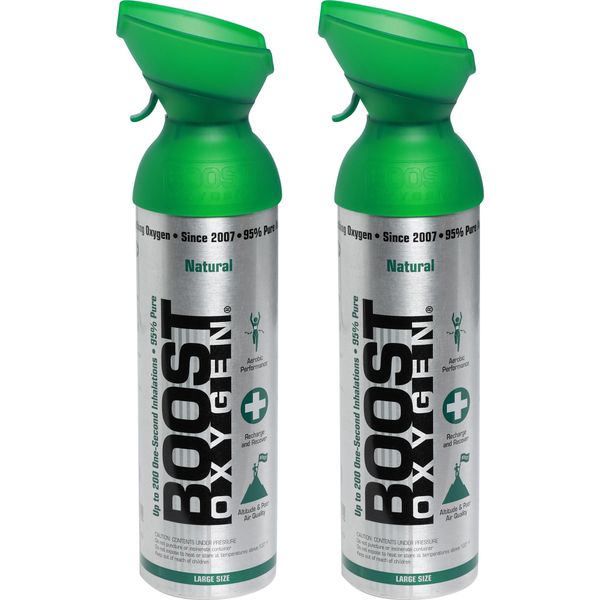 Boost Oxygen Ossigeno Puro In Bombola - 18 Litri Di Ossigeno Naturale, Puro Al 95%, In Due Bombole Da 9 Litri Trasportabili Per Oltre 3 Ore-image
