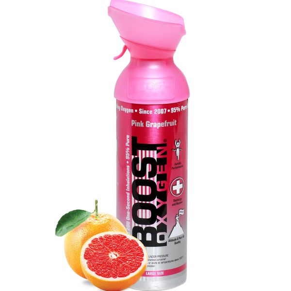 Boost Oxygen Ossigeno Puro In Bombola - 9 Litri Di Pompelmo Rosa, Ossigeno Puro Al 95% In Una Bombola Portatile Da 9 Litri-image
