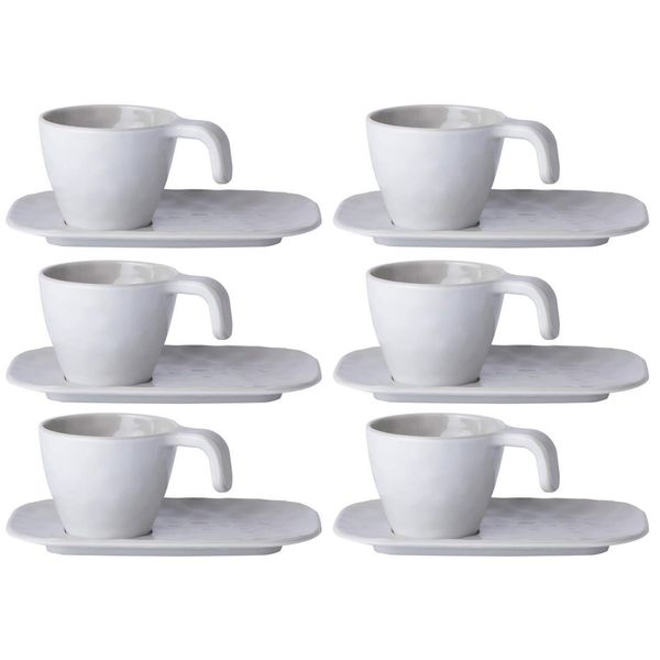 Tazza Da Caffè Espresso Con Piattino - Harmony Bone - Edizione Estiva Set Da 6-image