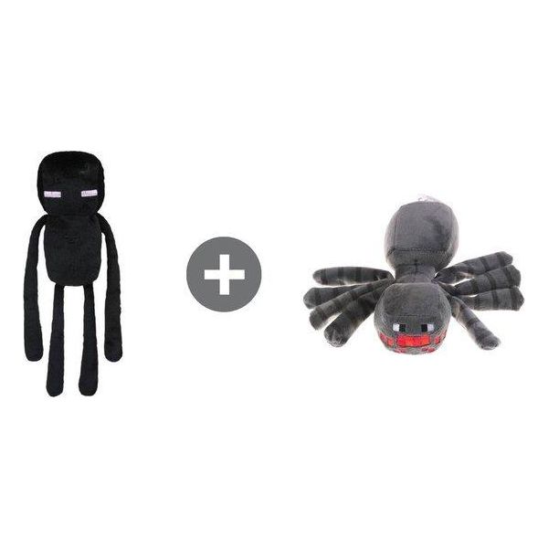 Set Di 2 Peluche Minecraft - Peluche - Ragno E Cestino Ender - Circa 22 Cm - Giocattolo-image