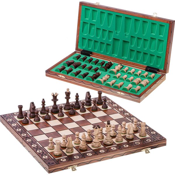 Square - Set Di Scacchi | Scacchiera Di Legno Consul - 48 X 48 Cm - Scacchi In Regalo-image