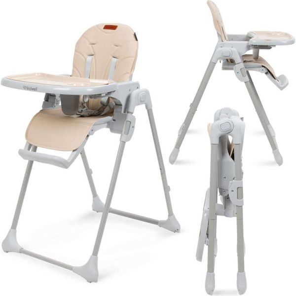 Sedia Per Bambini, Sedia Da Pranzo, Regolabile, Vassoio Rimovibile, Antiscivolo, Da 6 A 36 Mesi, Imbracatura A 5 Punti, Seggiolone, Seggiolone Per Bambini, Portata Fino A 15 Kg, Beige-image