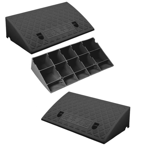Set Di 3 - Rampa Carrabile 50X27X7 Cm | Rampa Per Marciapiede | Cuneo Carrabile | Rampa Per Sedia A Rotelle | Rampa Di Soglia Per Moto, Auto, Sedia A Rotelle, Rimorchio, Carriola | Ausilio Carrabile - Rampa In Plastica | Rampa Per Soglia Porta-image