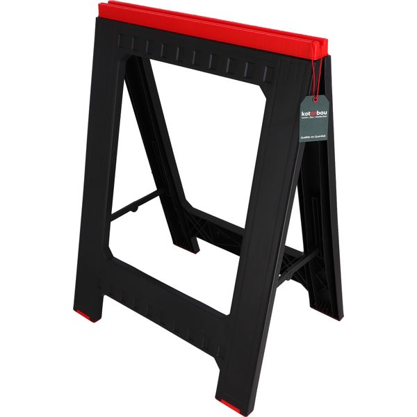 Kotarbau® Cavalletto Da Lavoro Cavalletto Pieghevole Cavalletto Per Ponteggi Cavalletto Di Sostegno Nero-Rosso 425 Mm X 575 Mm-image