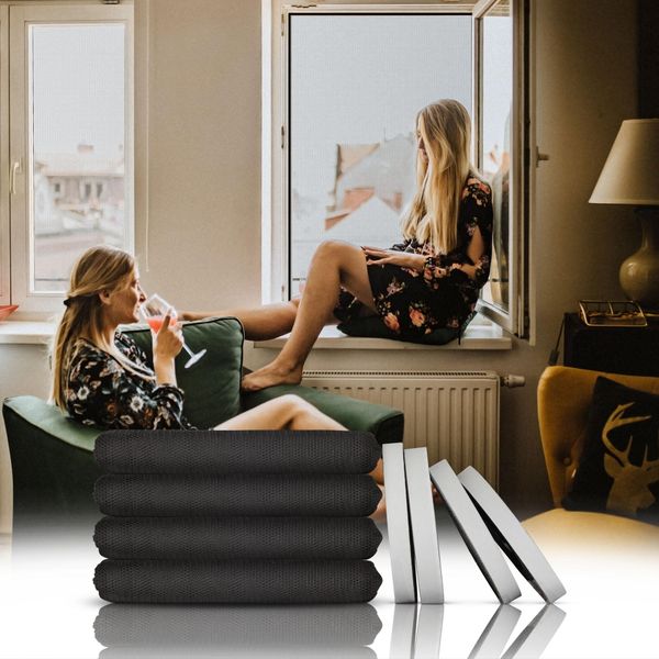 Confezione Da 4 Zanzariere "Nere"" Per Finestre - Zanzariera 130Cm X 150Cm (Può Essere Tagliata A Misura), Zanzariera Con Forte Nastro Velcro Autoadesivo"-image