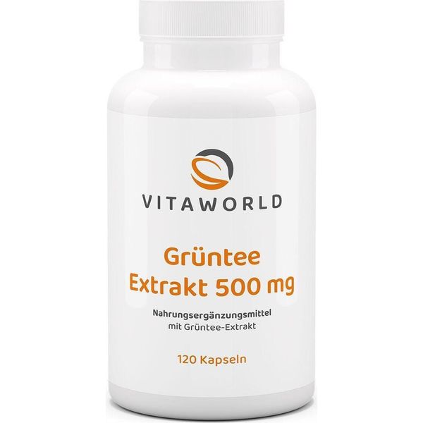 Vitaworld Estratto Di Tè Verde 500 Mg | 120 Capsule | 75 Mg Di Egcg, 500 Mg Di Polifenoli E 70 Mg Di Caffeina Per Dose Giornaliera | Vegano-image