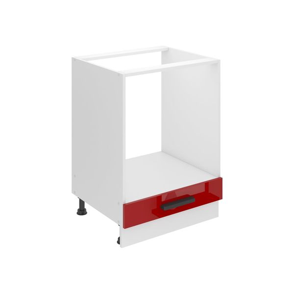 Base Da Cucina Belini, Base Da Cucina Larga 60 Cm. Base Per Cucina Sdp Senza Piano Di Lavoro. Mobile Da Cucina Senza Anta, Con Cassetti, Rosso Lucido-image