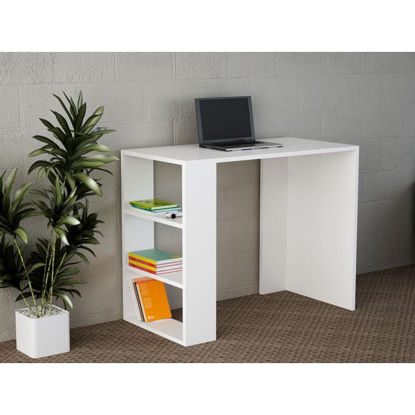 Skye Decor, Netenya - Bianco, Scrivanie, Bianco, Piano In Melamina, 90 X 40 X 74 Cm-image
