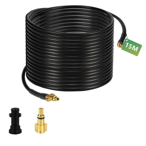 Tubo Flessibile Jopassy Per Idropulitrice 180Bar- Set Di Tubi Per La Pulizia Di Tubi Con Adattatore Per KäRcher K2-K7 15M-image