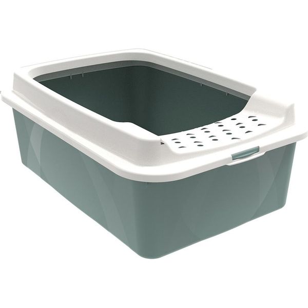 Lettiera Rotho Eco Bonnie - Lettiera Per Gatti Con Ingresso Basso Dall'alto - Toilette Per Gatti 57,2 X 39,3 X 21 Cm - Lettiera A Bordo Alto-image
