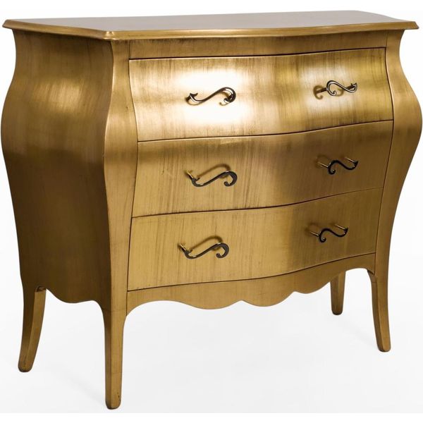 Casa Padrino Cassettiera Barocca Oro - Cassettiera Artigianale In Legno Massiccio Con 3 Cassetti - Mobili In Stile Barocco - Mobili Barocchi - Arredamento Barocco - Nobile E Sontuoso-image
