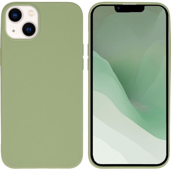 Custodia Iphone 14 Plus Custodia Iphone 14 Plus Cover Protettiva Posteriore In Silicone Verde Imoshion-image