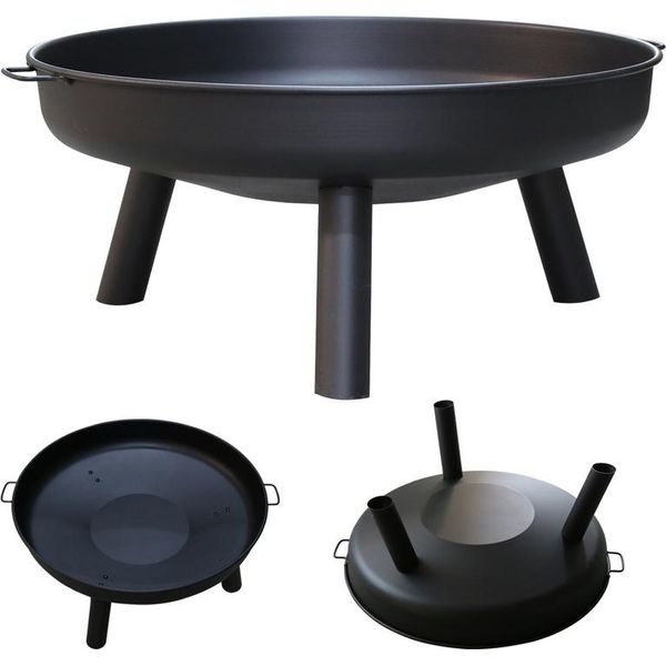 Fiqops Ciotola Per Fuoco Stufe Rimovibili Giardino 80 Cm Cesto Per Fuoco Con Foro Saldato-image