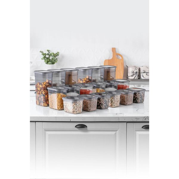Hermia Concept, BNMPEGYAR18-13232 V2, Scatole Portaoggetti, Set Di Scatole Portaoggetti (18 Pezzi), Antracite, Plastica, 12 X 16,5 X 11,2 Cm-image
