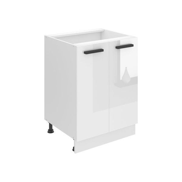 Base Da Cucina Belini, Base Da Cucina Larga 60 Cm. SD2 Base Per Cucina Senza Piano Di Lavoro. Mobile Da Cucina A 2 Ante, Bianco Lucido-image