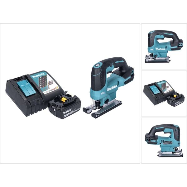 Seghetto Alternativo A Batteria Makita Djv 184 RG1 18 V Senza Spazzole + 1X Batteria Ricaricabile 6,0 Ah + Caricabatterie-image